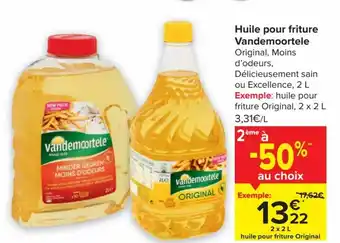 Carrefour Vandemoortele Huile Pour Friture 2 x 2L aanbieding