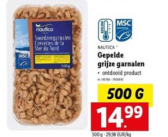 Lidl Gepelde grijze garnalen aanbieding