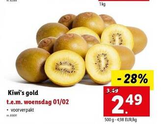Lidl Kiwi's gold aanbieding