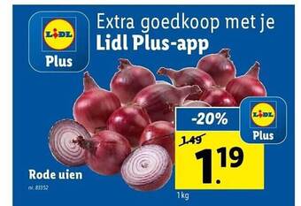 Lidl Rode uien aanbieding