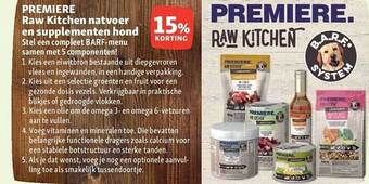 Premiere raw kitchen natvoer en supplementen hond