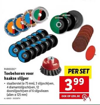 Lidl Parkside toebehoren voor haakse slijper aanbieding