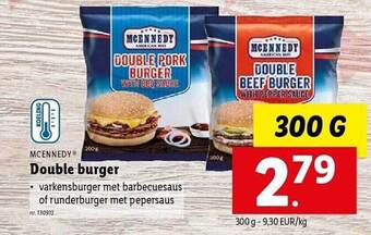 Lidl Mcennedy double burger aanbieding