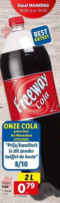 Lidl Freeway cola aanbieding