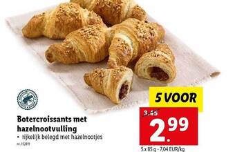 Lidl Botercroissants met hazelnootvulling aanbieding