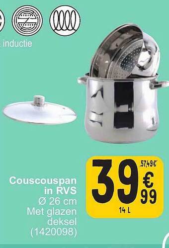 Cora Couscouspan in rvs aanbieding
