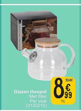 Cora Glazen theepot aanbieding