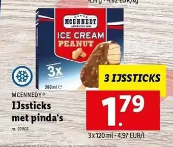 Lidl Mcennedy ijssticks met pinda's aanbieding