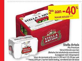 Intermarché Stella artois pils premium aanbieding