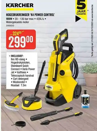 HandyHome Hogedrukreiniger k4 power control aanbieding