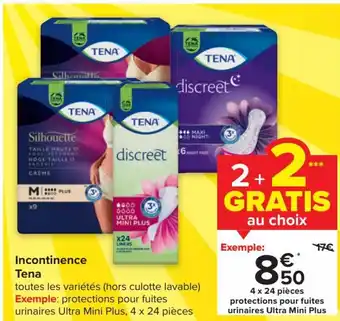 Carrefour Incontinence tena 2+2 gratis aanbieding