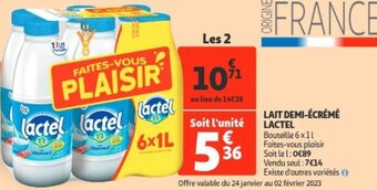 Auchan Lait demi-ecreme lactel aanbieding