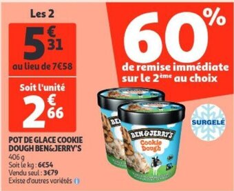 Pot de glace cookie dough ben&jerry's 406g