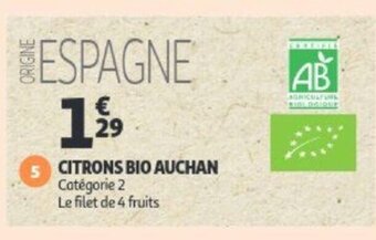 Auchan Citrons bio auchan aanbieding
