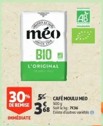 Auchan Cafe moulu meo 500g aanbieding