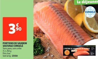 Portions de saumon sauvage congele 250g