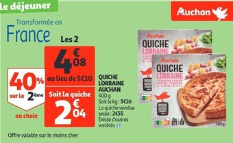 Auchan Quiche lorraine auchan 400g aanbieding