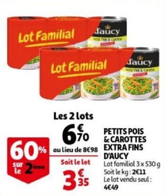 Auchan Petits Pois & Carottes Extra Fins D'Aucy aanbieding