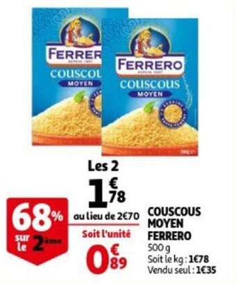 Auchan Couscous Moyen Ferrero aanbieding