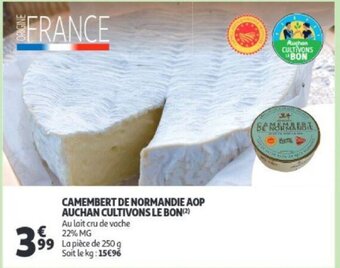 Auchan Camembert de normandie aop auchan cultivons le bon 250g aanbieding