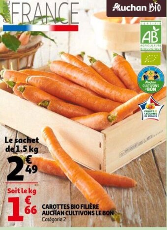 Auchan Carottes Bio Filiere Auchan Cultivons Le Bon aanbieding