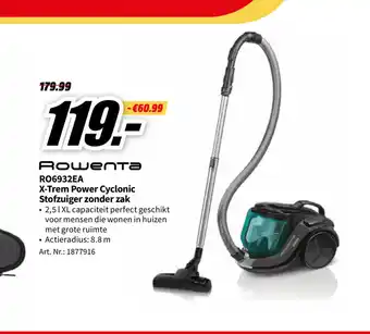 MediaMarkt Rowenta RO6932EA X-Trem Power Cyclonic Stofzuiger zonder zak aanbieding