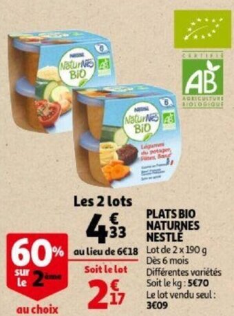 Auchan Plats Bio Naturnes Nestle aanbieding