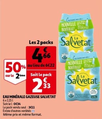 Auchan Eau Minerale Gazeuse Salvetat aanbieding