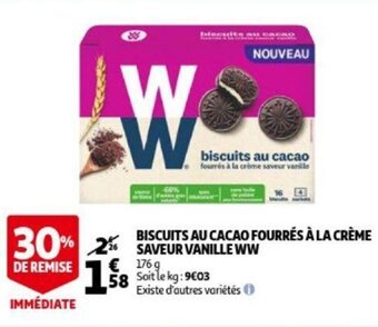 Biscuits Au Cacao Fourres A La Creme Saveur Vanille WW