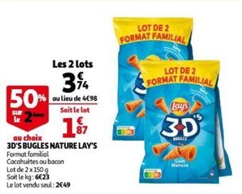 Auchan 3D's Bugles Nature Lay's aanbieding