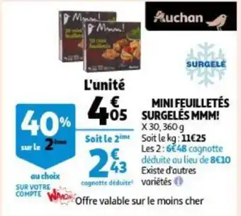 Auchan Mini Feuilletes Surgeles MMM! aanbieding