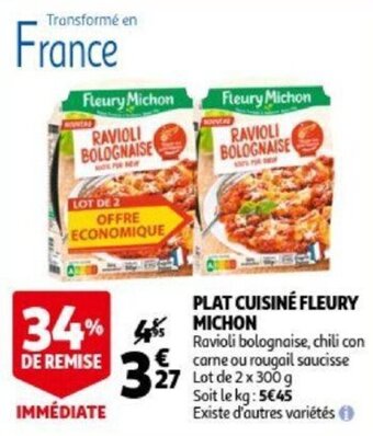 Auchan Plat Cuisine Fleury Michon aanbieding