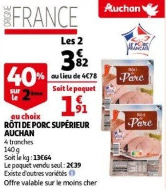 Auchan Roti De Porc Superieur Auchan aanbieding