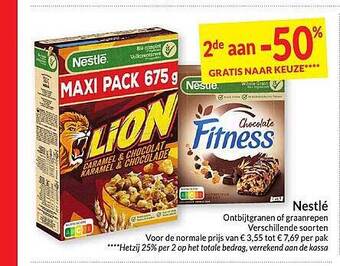 Intermarché Nestlé ontbijtgranen of graanrepen aanbieding