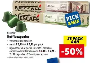 Lidl Nescafé koffiecapsules aanbieding
