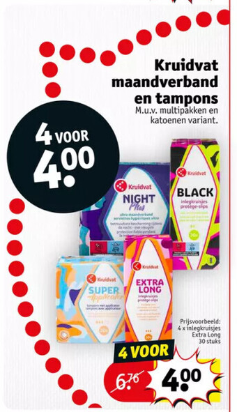 Kruidvat Kruidvat maandverband en tampons aanbieding