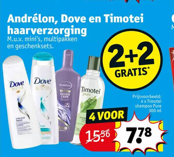 Kruidvat Andrélon, dove en timotei haarverzorging aanbieding