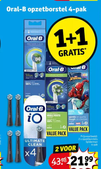 Kruidvat Oral-b opzetborstel4-pak aanbieding