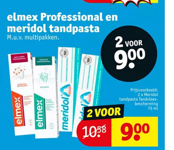 Kruidvat Elmex professional en meridol tandpasta aanbieding