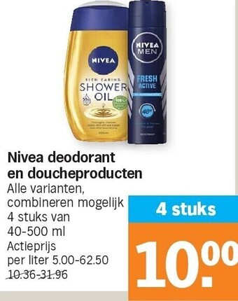 Albert Heijn Nivea deodorant en doucheproducten aanbieding
