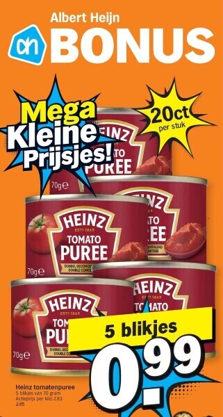 Albert Heijn Heinz tomatenpuree aanbieding