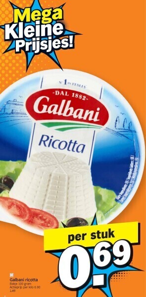 Albert Heijn Galbani ricotta aanbieding