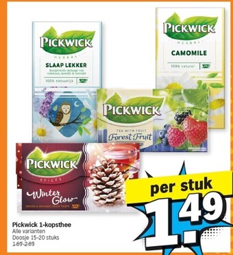 Albert Heijn Pickwick 1-kopsthee aanbieding