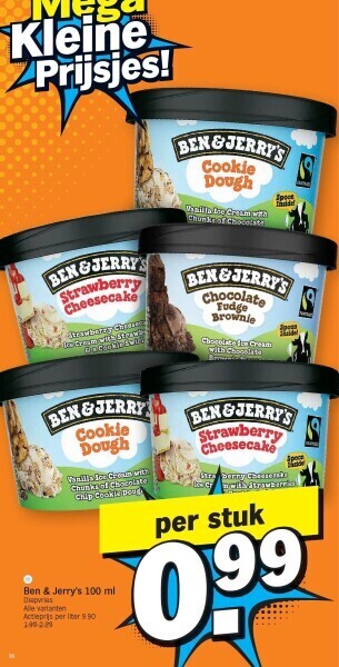 Albert Heijn Ben & jerry's 100 ml aanbieding