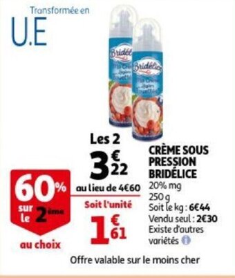 Auchan Creme Sous Pression Bridelice aanbieding