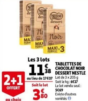 Tablettes De Chocolat Noir Dessert Nestle