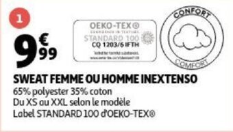Auchan Inextenso Sweat Femme Ou Homme aanbieding