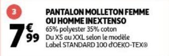 Auchan Pantalon Molleton Femme Ou Homme Inextenso aanbieding