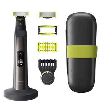 Baardtrimmer oneblade pro 360 face + body qp6651/61 - trimmer, scheerapparaat en styler in 1