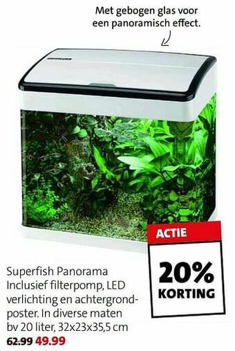 Intratuin Superfish panorama inclusief filterpomp led verlichting en achtergrondposter aanbieding